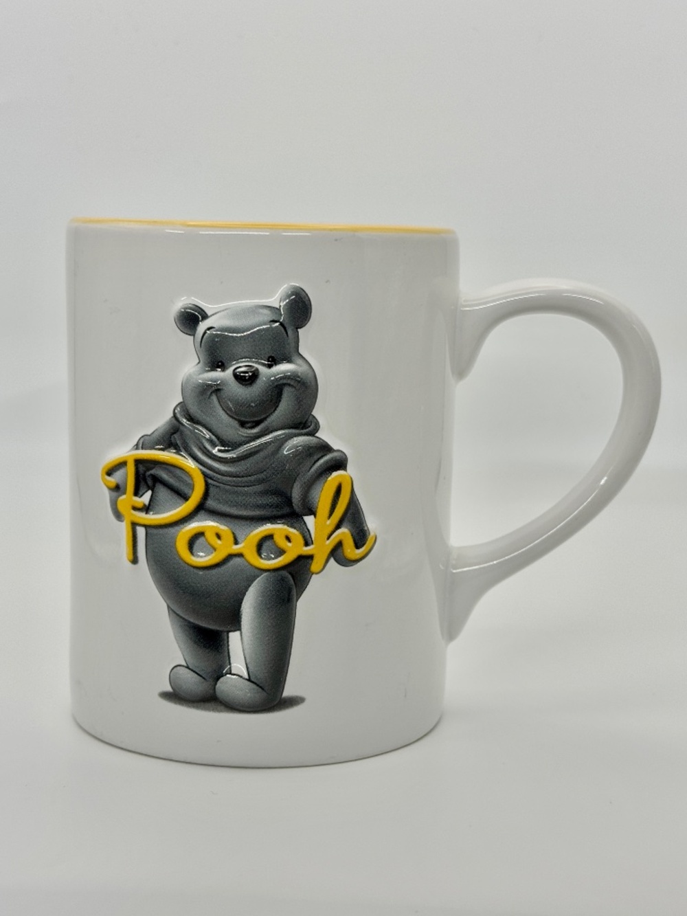 Winnie the Pooh Mug 3D Raised Yellow Inside Full Size 4.5" High Disney Parks - Picture 6 of 14